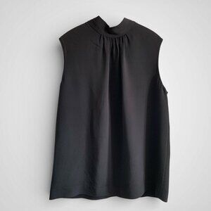 Joseph black crepe scarf neck top, Size 42